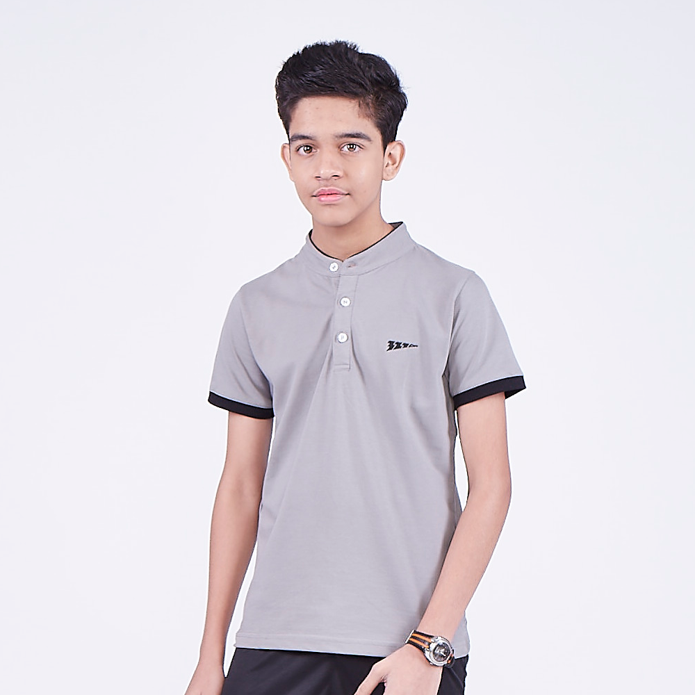 321 Sportswear Boys Travel Polo Grey T-shirt