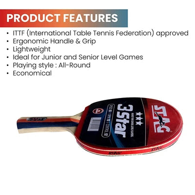Stag 3 Star Table Tennis Bat
