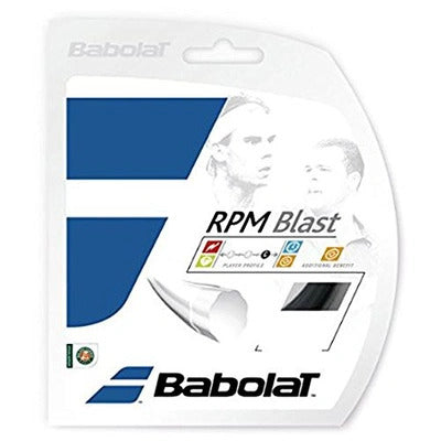 Babolat RPM Blast 12M Tennis Racquet String, Reel: 12 M (Black) Cut From Reel (For Single Racquet)