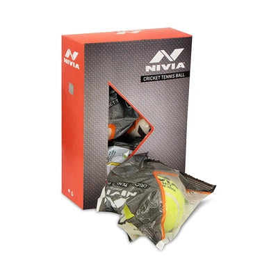 Nivia Heavy Tennis Ball Cricket Ball (Pack of 12)