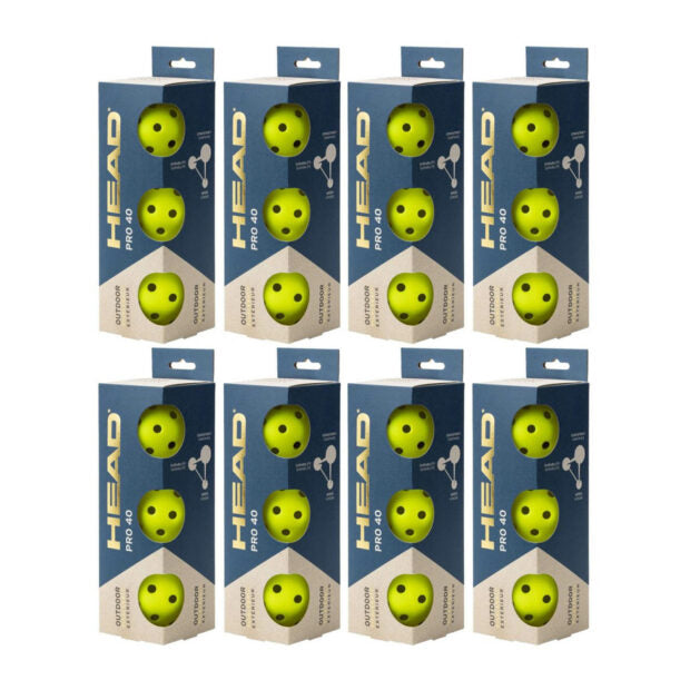 HEAD 3B Pro 40 Outdoor Pickleball (Pack of 24)