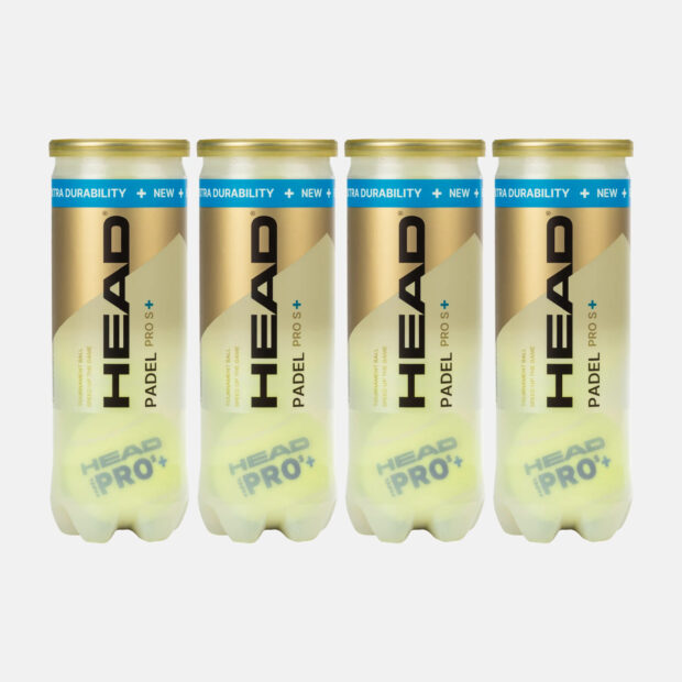 HEAD Pro S+ Padel Balls (12 Balls/4 Cans)