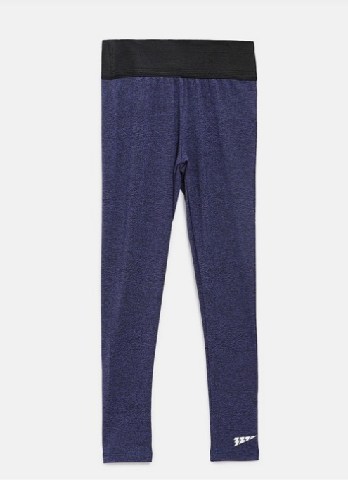 321 Sportswear Girls Blue 3/4 Length Tights