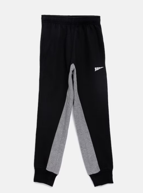 321 Sportswear Black & Grey Colourblocked Slim Fit Track Pant