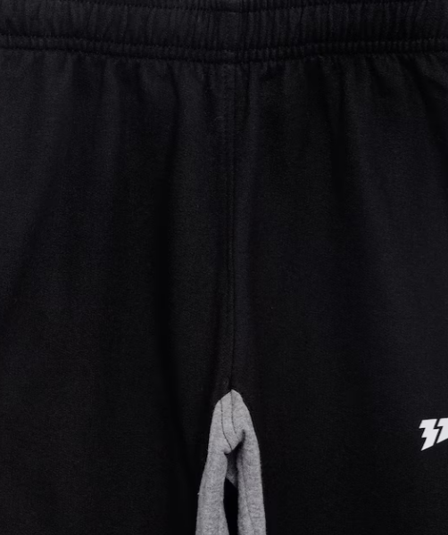 321 Sportswear Black & Grey Colourblocked Slim Fit Track Pant