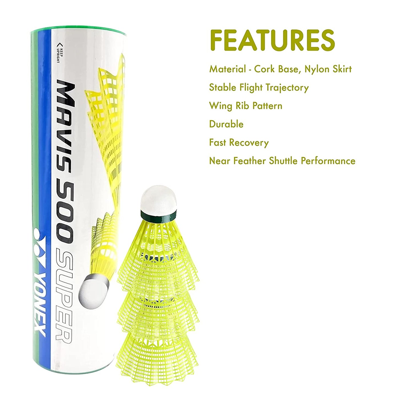 YONEX Mavis 500 Super Nylon Shuttlecock