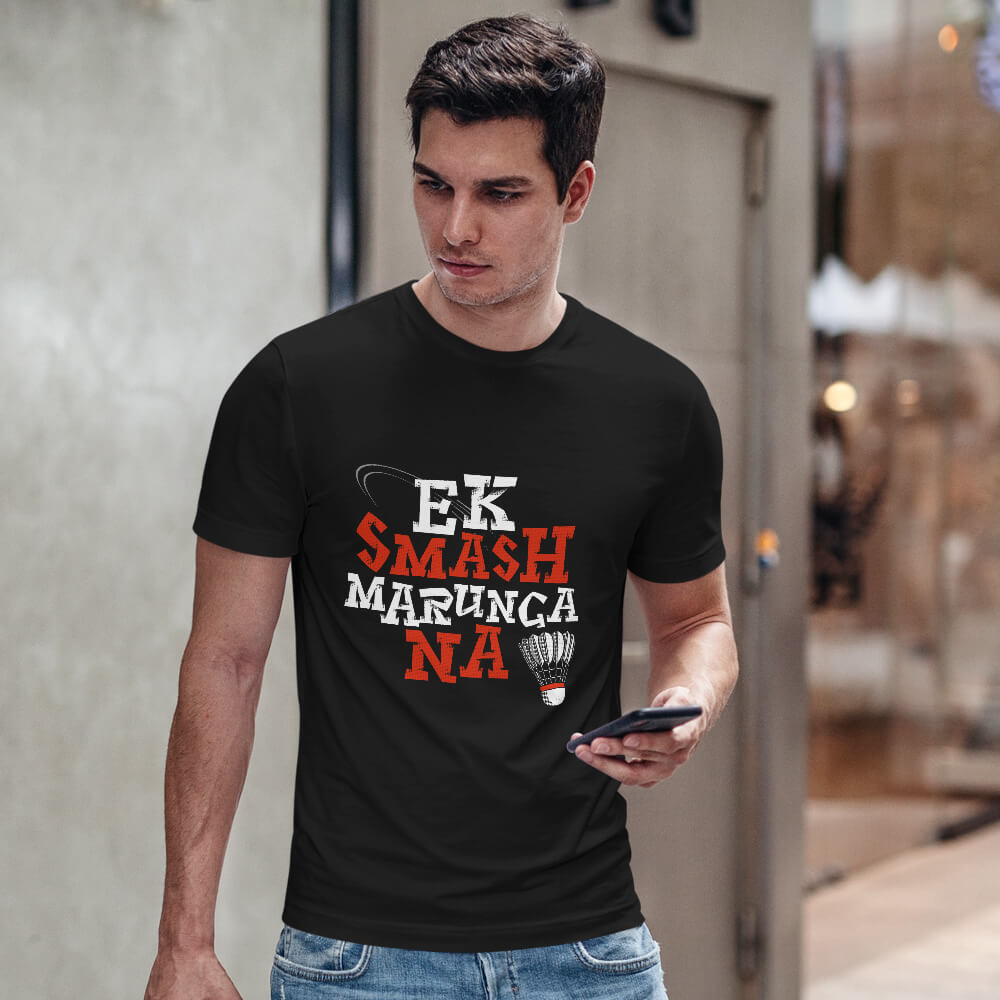 Unisex Badminton Smash Graphic Printed T-shirt | Badminton Athleisure