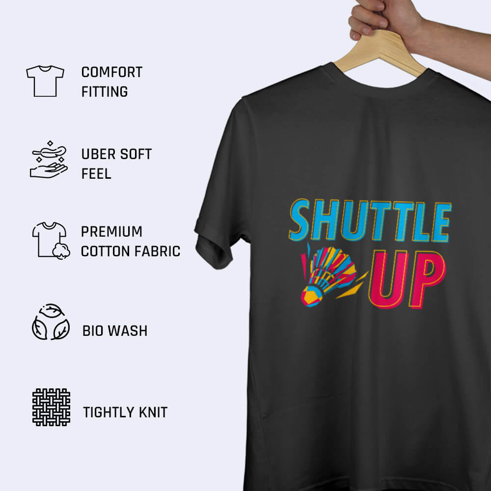 Unisex Shuttle Up Badminton Graphic Printed T-shirt | Badminton Athleisure