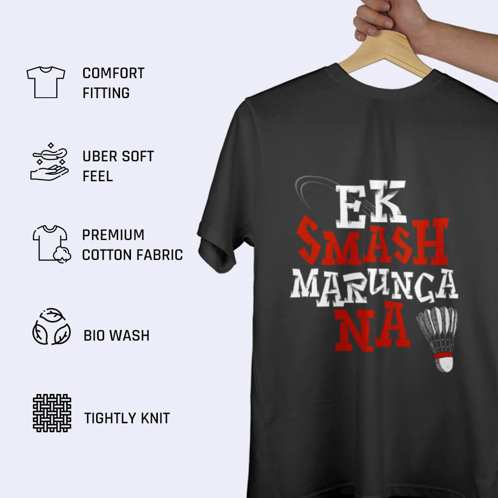 Unisex Badminton Smash Graphic Printed T-shirt | Badminton Athleisure