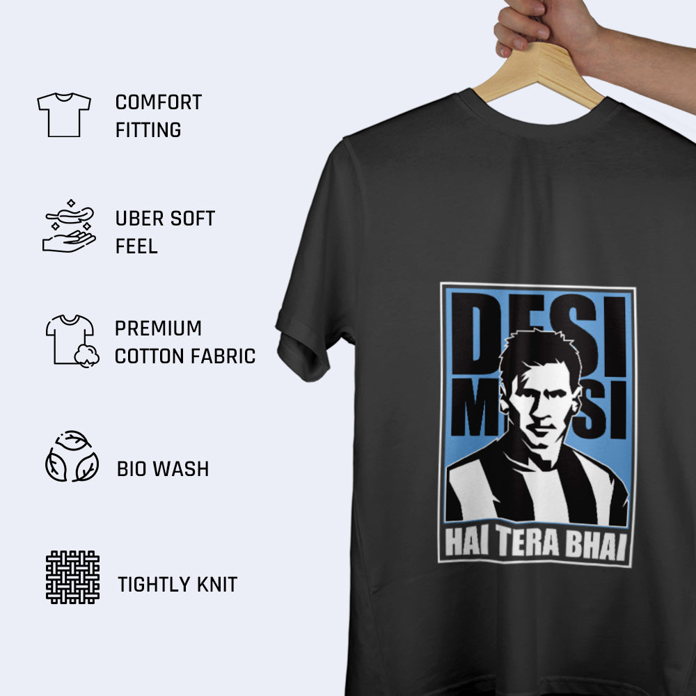 Unisex Desi Messi Graphic Printed T-shirt | Football Athleisure