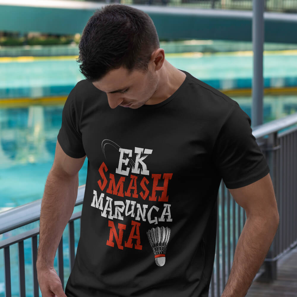 Unisex Badminton Smash Graphic Printed T-shirt | Badminton Athleisure