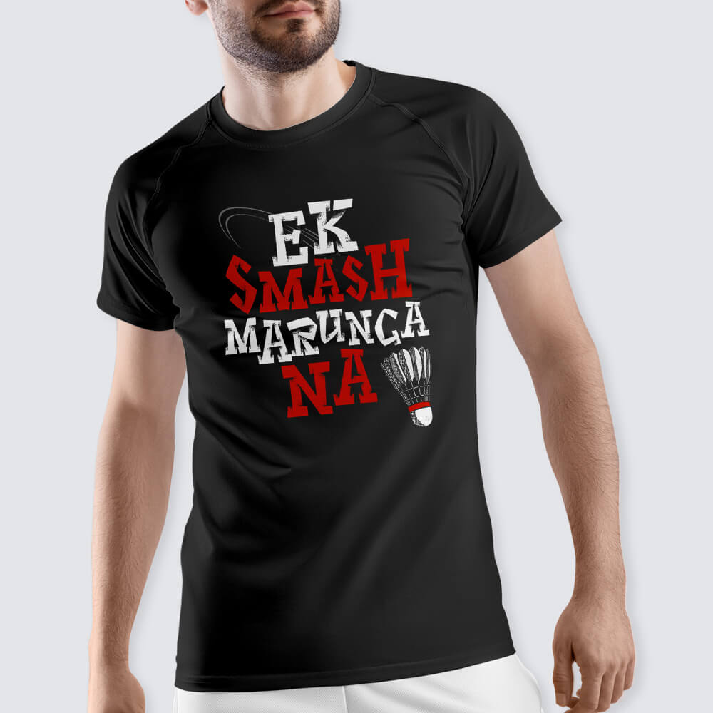 Unisex Badminton Smash Graphic Printed T-shirt | Badminton Athleisure
