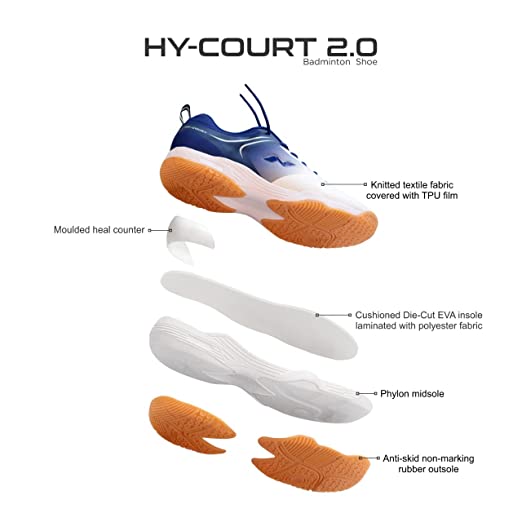 Nivia HY-Court 2.0 Men's Badminton Shoes - White