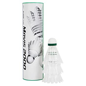 Yonex Mavis 2000 Green Cap Nylon Shuttlecock, Pack of 6 - Made in Japan