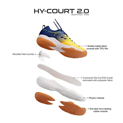 Nivia HY-Court 2.0 Men's Badminton Shoes - Yellow