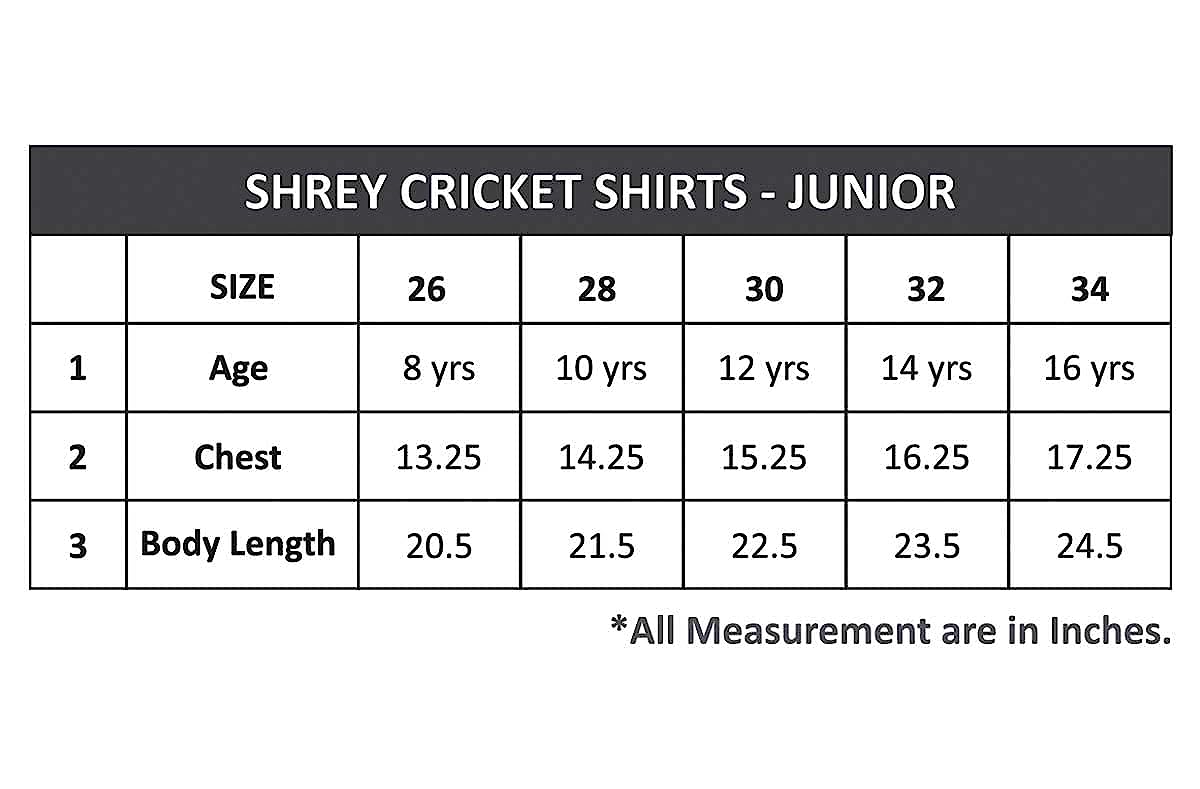 Shrey Match Cricket T- Shirt Long Sleeve For Junior