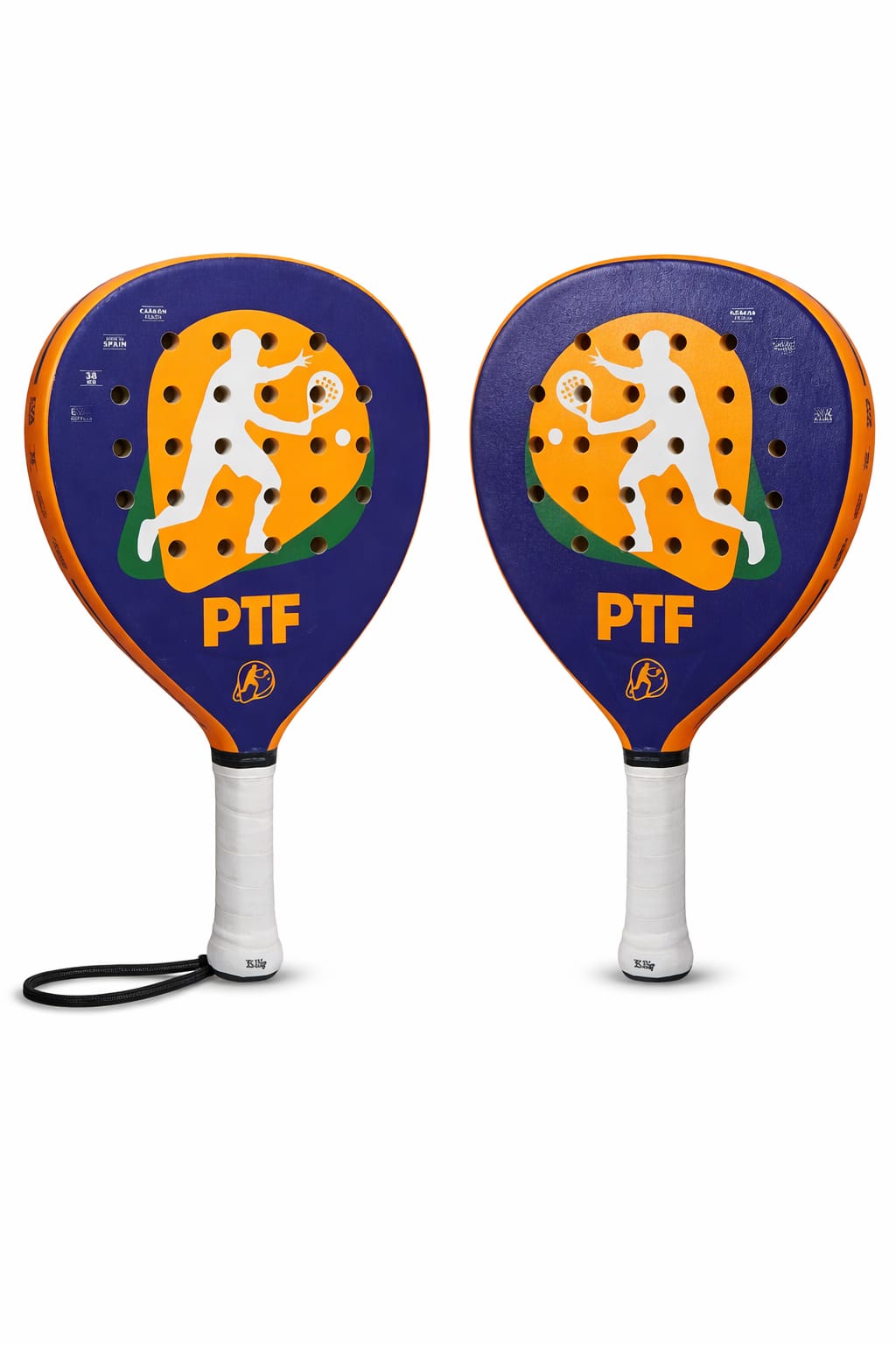 PTF Carbon Series Padel Racket (Blue/Orange Edition)