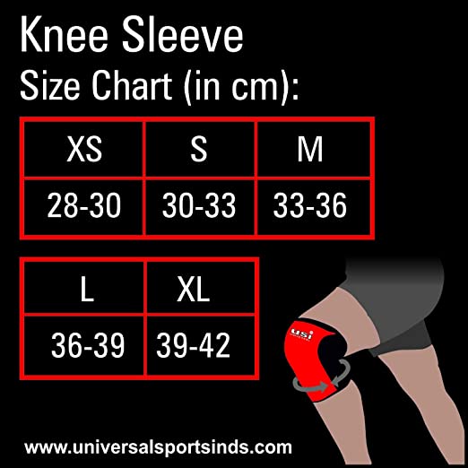 USI KS7 Knee Sleeve(7mm, Pack of 1 Piece)