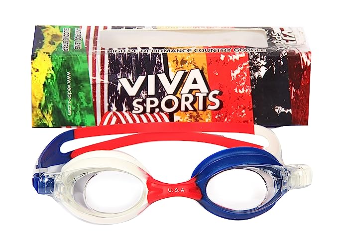 Viva Sports USA Silicone Swimming Goggles, Senior