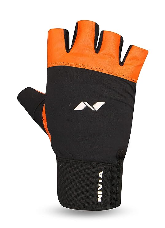 Nivia Leather Gym Gloves With Wirst