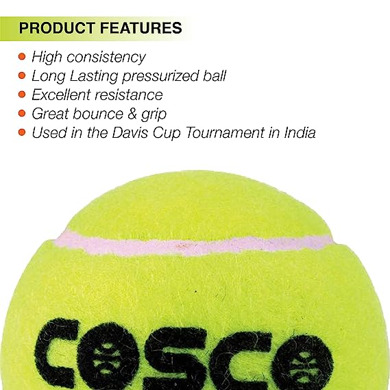 Cosco Rubber Tennis Ball (Multicolour) Standard Size