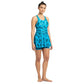 Speedo Boomstar Allover Printed Swimdress With Boyleg