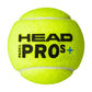 HEAD Pro S+ Padel Balls (12 Balls/4 Cans)