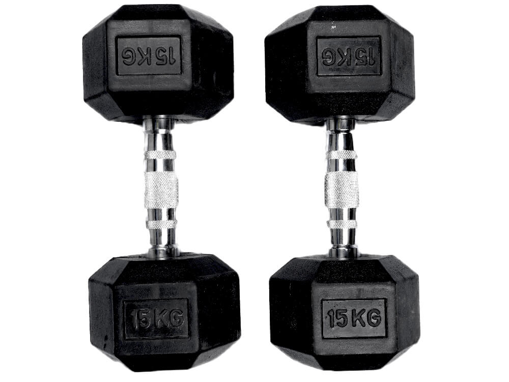 Hex Rubber Dumbbell 15kg